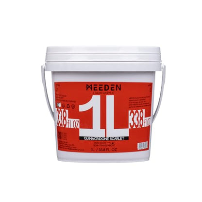 MEEDEN Scarlet Red Acrylic Paint: 1L /33.8oz Heavy Body Gloss Finish - Thick Acrylic Paints for Canvas Crafts Painting - color: Quinacridone Scarlet - 1L