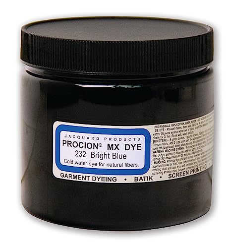Jacquard Procion Tie Dye Powder Bright Blue 8oz Jar - for Permanent & Washfast Use as Ice Powder, Cold Water Fabric Clothing - color: Bright Blue, size: 8oz