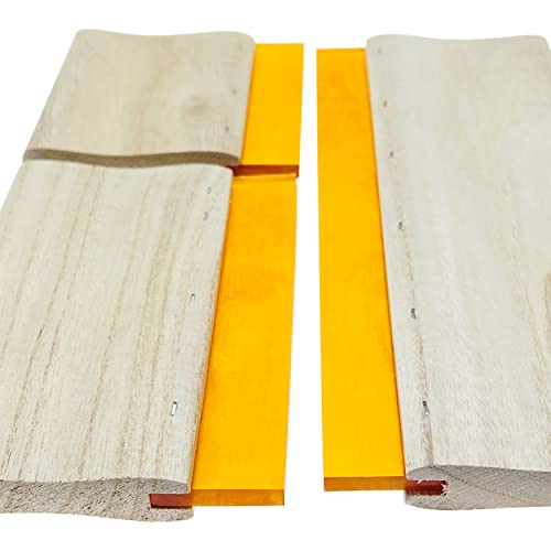 Cayway 5 PCS Screen Printing Squeegees, Durable, Abrasion-Resistant, Water- and Oil-Resistant Dual-Purpose Screen Printing Scraper with Wooden Handle - color: Style 2