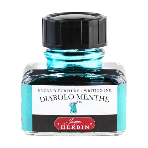 J. Herbin Fountain Pen Ink - 30 ml Bottled - Diabolo Menthe (13033T) - color: Diabolo Menthe, size: 1 fl oz