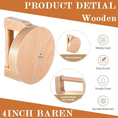 1Pc Wood Block Printing Baren and 1Pc ABS Printing Baren Tool for Crafting, Printing, Inking and Stamping, Ideal for Block Printing Linocut Crafting Scrapbooking