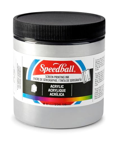 Speedball 4629 00 Acrylic Screen Printing Ink, 8 fl. oz., Silver (Pack of 12) - color: Silver