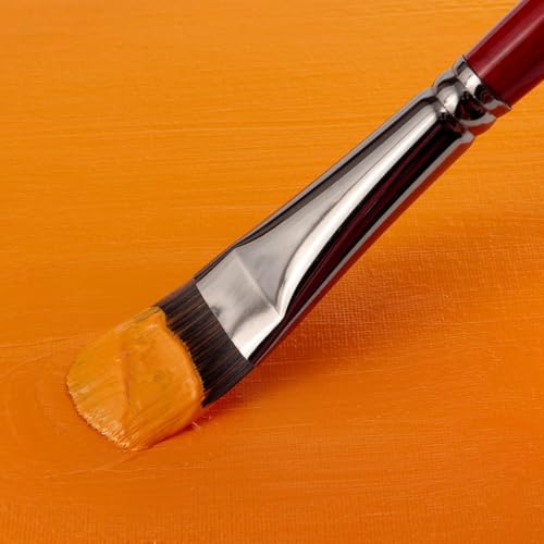 Creative Mark Staccato Artist Paintbrush - Bright Set of 8 - Synthetic Long Handled Brushes for Acrylic Paints, Handmade and Full Bodied with Springy Response