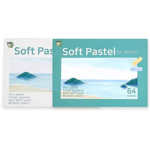HA SHI Soft Chalk Short Pastels 64 Colors + Pastel Holder