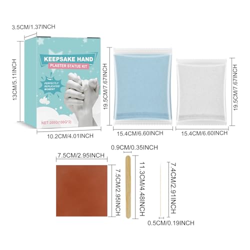 Couples Hand Casting Kit, Plaster Powder 3D Mold Kit for Making Hand Sculptures, DIY Memory Keepsakes, Home Decoration, Gift, Art, Craft Use