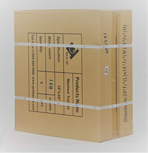 18 x 20 Inch Pre-Stretched Aluminum Silk Screen Printing Frames with 305 Yellow Mesh (6 Pack Screens)