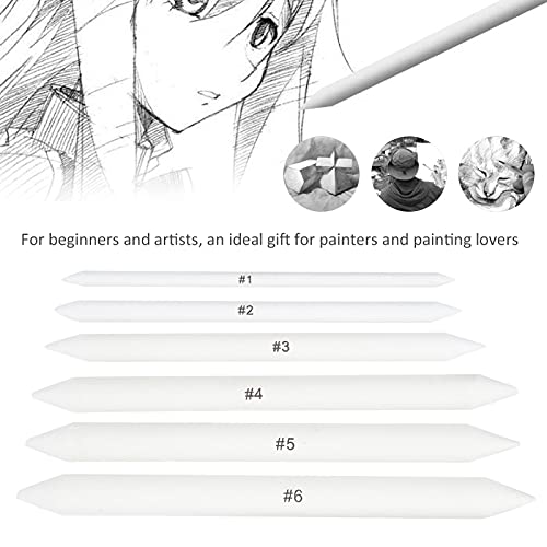 SUNGOOYUE Shading Tools for Drawing, Paper Blending Stumps and Tortillions Set, 6pcs Art Blender for Sketch Doodle Shading, Drawing Pencils Tool for Artists Students