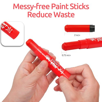 TBC The Best Crafts Paint Sticks, 12 Colors Pastel, Washable, Non-toxic, Tempera Paint Sticks for Kids and Students - color: 12 Colors Pastel