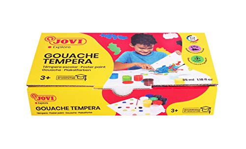 Jovi 724901 - School Tempera 35ML Assorted Colors - Box of 7 tins