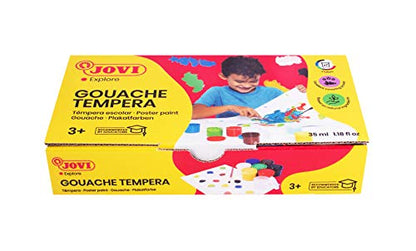 Jovi 724901 - School Tempera 35ML Assorted Colors - Box of 7 tins