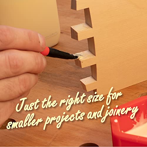 Sili Glue Brush Kit with Micro Wood Glue Applicator Brushes for Woodworking, Crafts, Models - Fine, Chiseled, Flat Tapered Tips