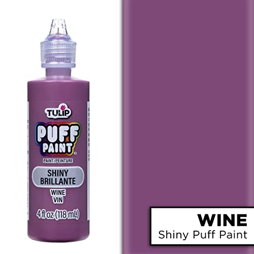 Tulip Puff Paint Wine 4 Fl Oz (Pack of 1) - color: SHINY WINE, size: 4 Fl Oz (Pack of 1)