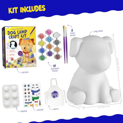 LAOESE Paint Your Own Dog Lamp Kit, Art Supplies Painting Kits for Kids, Arts and Crafts for Kids Ages 8-12, Dog Toys Girls Boys Birthday Gifts for Kids Ages 3 4 5 6 7 8 9 10 11 12+ - style: Dog
