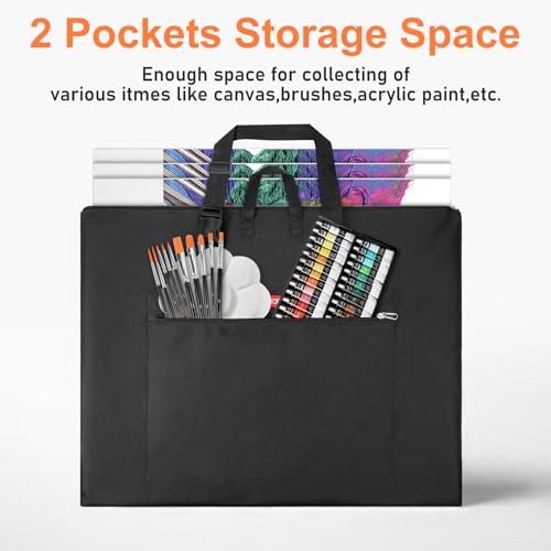 GOTIDEAL Light Weight Art Portfolio Bag, 18x24 Inches Waterproof Art Portfolio Case with Shoulder & Handle Carry, Storage Carrying Bag for Artwork Sketch Drawing Canvas Photography Poster ﻿ - size: 18"x24"