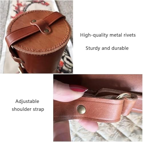 Premium Leather Document Tube 72cm/82cm, Portable Durable Round Storage Cases with Lids, Elegant Travel Case for Blueprints, Artwork, Posters, Drawings, and Important Papers(72*7cm) - size: 72*7cm
