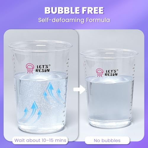 LET'S RESIN 34oz Crystal Clear Epoxy Resin, Casting Resin for Crafts | 2 Part Resin and Hardener for Beginners, Bubble Free & Low Odor, Anti-Yellowing, Casting Molds, Jewelry, Art, Easy to Mix - size: 34oz