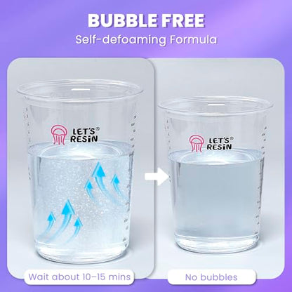 LET'S RESIN 34oz Crystal Clear Epoxy Resin, Casting Resin for Crafts | 2 Part Resin and Hardener for Beginners, Bubble Free & Low Odor, Anti-Yellowing, Casting Molds, Jewelry, Art, Easy to Mix - size: 34oz