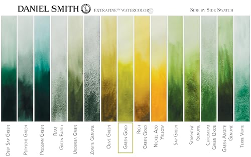 Daniel Smith Extra Fine Watercolor Paint, 5ml Tube, Green Gold, 284610139 - color: Green Gold