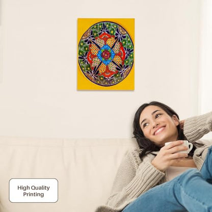 3dRose Colorful handmade patterns of a Ceramic Plate, Guanajuato, Mexico Museum Grade Canvas Wrap 11x14 - size: 11"L x 14"W