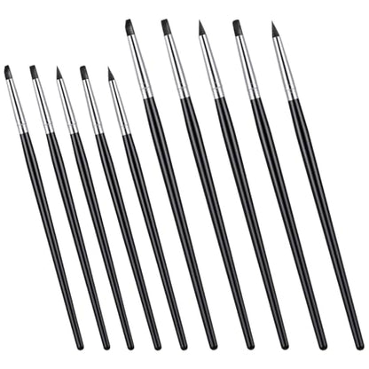 10Pcs Silicone Brushes for Crafts Clay Tools Rubber Tip Paint Glue Brush Professional Sculpting Tools for Handicraft Pottery Artwork Shaping Carving DIY