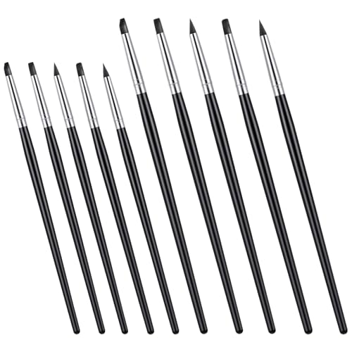 10Pcs Silicone Brushes for Crafts Clay Tools Rubber Tip Paint Glue Brush Professional Sculpting Tools for Handicraft Pottery Artwork Shaping Carving DIY