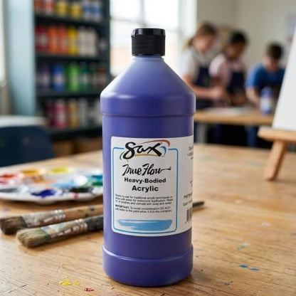 Sax Heavy Body Acrylic Paint for School and Arts and Crafts Use, Phthalo Blue, 1 Quart - color: Phthalo Blue, size: 32 Fl Oz (Pack of 1)