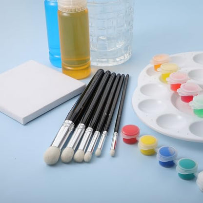 6 Pcs Dry Brush Set, Drybrush Set Round Detail Paint Brush for Model Ceramics Art Painting(2, 4, 6, 8, 10, 12)