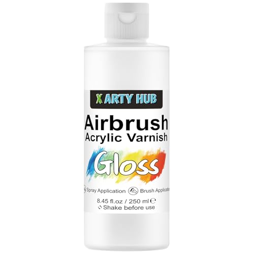 Acrylic Varnish High Gloss, 8.45 fl oz (250 ml) – Brushable & Airbrushable Clear Coat, Anti-Yellowing/Fading/Cracking Acrylic Paint Sealer, Waterproof for Indoor & Outdoor Use - color: Gloss, size: 8.45 fl oz