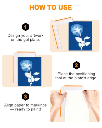 UCEC Gel Printing Plate Alignment Tool – Large Gel Plate Printing Placement Tool for Printmaking and Mixed Media Art, L Square Ruler for Paper Positioning and Layering Crafts (7.5×10 inch) - color: Large:7.5 x 10 in