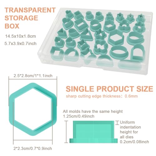 31Pcs Basic Polymer Clay Cutters Geometric Clay Earrings Cutters Polymer Jewelry Cutter for Earrings Making Party Festival DIY Supplies - color: Basic