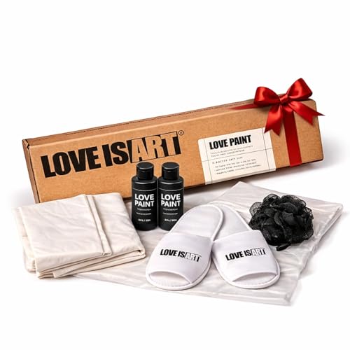 Love is Art - The Original Couples Paint Kit for Date Night - Romantic Engagement Gift for Couples, Wedding & Engagement Gifts for Him & Her, DIY Canvas Art Experience