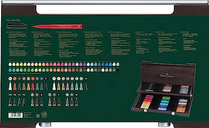 Faber-Castell Pitt Artist Pens Wood Case Gift Set - 90 Pens