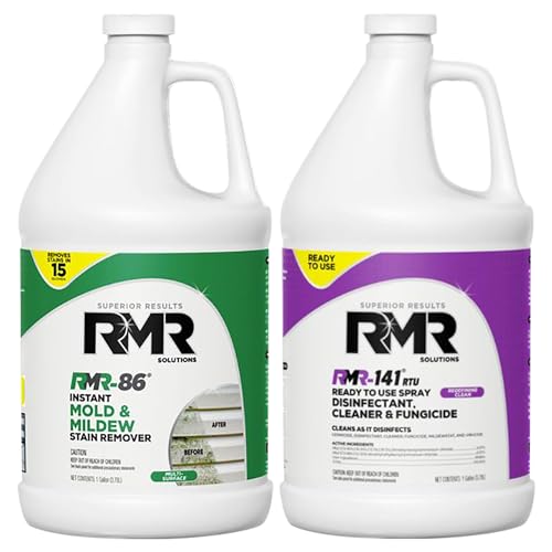 RMR Brands DIY Mold Remover Bundle - Complete Mold Killer & Stain Remover Bundle - Mold and Mildew Prevention Kit, Disinfectant Spray, Includes 2-1 Gallon Bottles - size: 128 Fl Oz (Pack of 2)