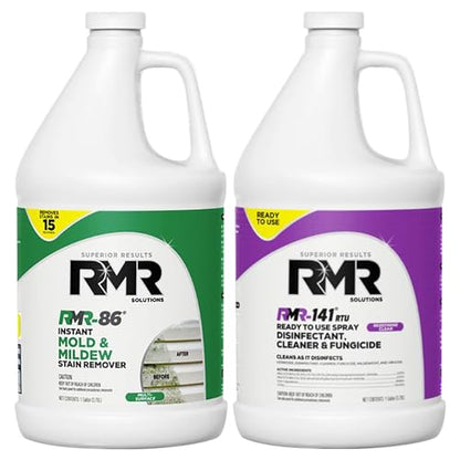 RMR Brands DIY Mold Remover Bundle - Complete Mold Killer & Stain Remover Bundle - Mold and Mildew Prevention Kit, Disinfectant Spray, Includes 2-1 Gallon Bottles - size: 128 Fl Oz (Pack of 2)