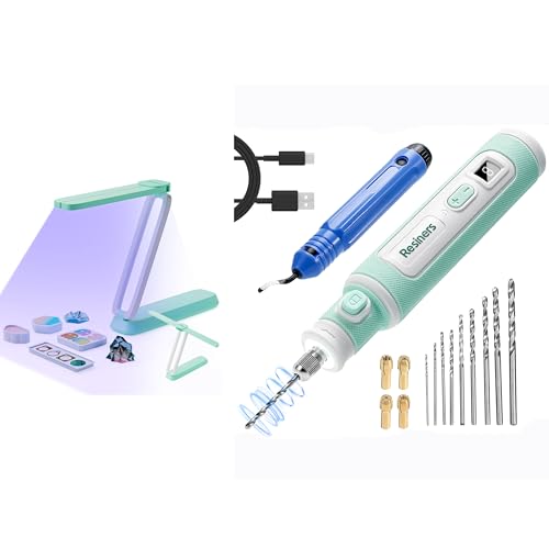 Resiners Electric Resin Drill Pen & UV Light for Resin Curing, UV Resin Light, Cordless Rotary Tool Kit