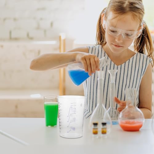 Housoutil 50 Sets 600ml Resin Measuring Cups with Graduated Scale and Wide Mouth, Disposable Pp Plastic Mixing Cups with Wood Stirring Sticks for Jewelry Casting and Professional Painting