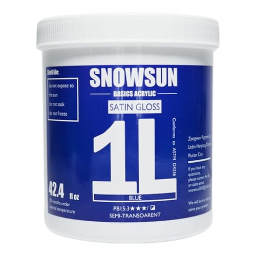 SNOWSUN Blue Acrylic Paints, Large Bulk Heavy Body Acrylic Paint (42.4 oz, 1L) - Non Toxic Gloss Thick Art Paint for Multi-Surface, Canvas Wood Ceramic and Leather, Stone Craft, for Artists & Beginners - color: blue