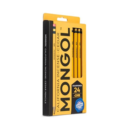Mongol Classic Incense Cedar #2 Pencil - 24-Pack - Pre-sharpened, European Graphite Core, US Grown Cedar, Smudge Free Eraser – Nontoxic PMA Certified - size: 1 Count (Pack of 24)