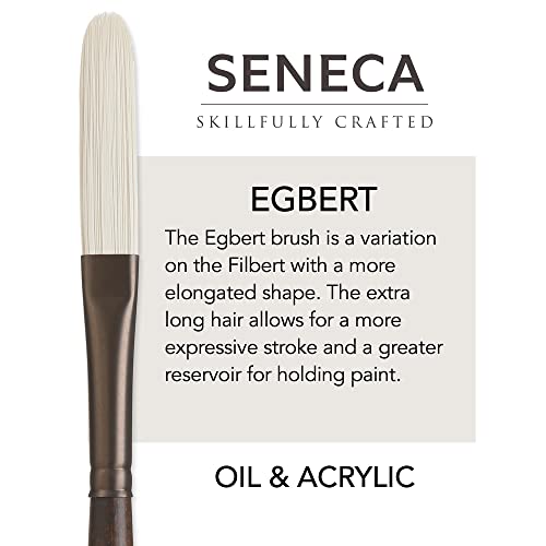 Seneca Artist Brush, Egbert 6 (1700EG-6) by Willow Wolfe, Professional Synthetic Bristle Paint Brush for Acrylic, Oil and Water Mixable Oil, Series 1700, 6 Egbert
