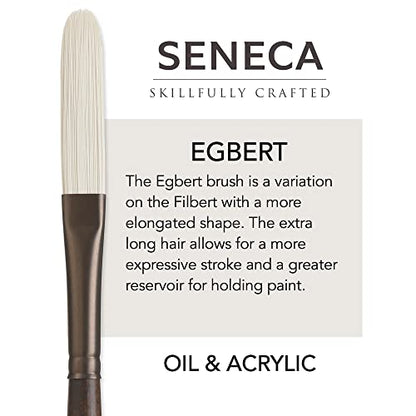 Seneca Artist Brush, Egbert 6 (1700EG-6) by Willow Wolfe, Professional Synthetic Bristle Paint Brush for Acrylic, Oil and Water Mixable Oil, Series 1700, 6 Egbert