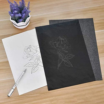 50 Sheets Carbon Paper, Carbon Paper Sheets, 8.25x11.7 Inch Graphite Paper, Tracing Graphite Transfer, for Tracing Drawing Patterns on Paper, Canvas, Wood, Fabric (1 PC) - color: 1 PC