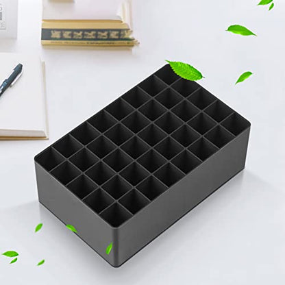 Colorful Marker Pen Organizer Box with 108 Slots, Stackable, Multi-Slot, Non-Slip, Black