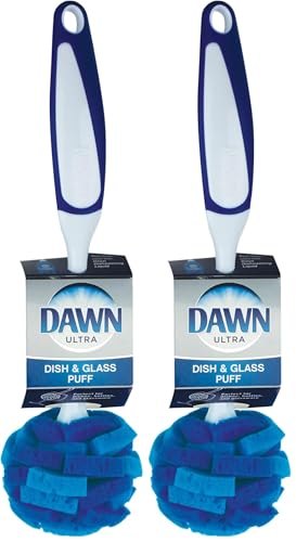 Dawn Ultra Puff Glassware and Dish Cleaning Brush (Pack of 2) - size: Pack of 2, style: Puff Sponge
