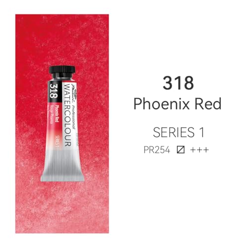 PHOENIX Professional Watercolor Paint Single Tube - 0.47 Fl Oz / 14ml - Phoenix Red - color: Phoenix Red, size: 0.47 Fl Oz (Pack of 1)