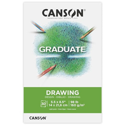 Canson Graduate Drawing Pad, Foldover, 5.5x8.5 inch, 30 Sheets | Artist Paper for Adults and Students - Drawing, Sketching and Art Journaling - color: White Paper, size: 5.5x8.5 inch