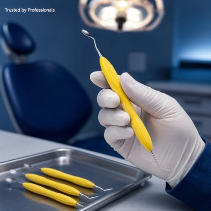 Solo Anterior Instrument Yellow Silicone Handle Precision Contouring and Modeling Tool Stainless Steel Double Ended Design for Educational and Professional Set of 10
