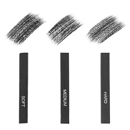 Pacific Arc Compressed Charcoal Sticks Medium 12 Pack for Drawing, Sketching, and Shading - style: Medium | 12 Pack
