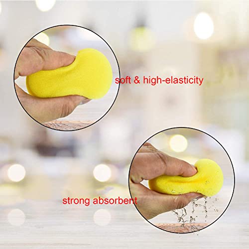 Penta Angel Paint Sponges Applicator 10Pcs Round Detail Foam Sponges for Painting Car Waxing Art & Craft DIY (Yellow) - color: Yellow