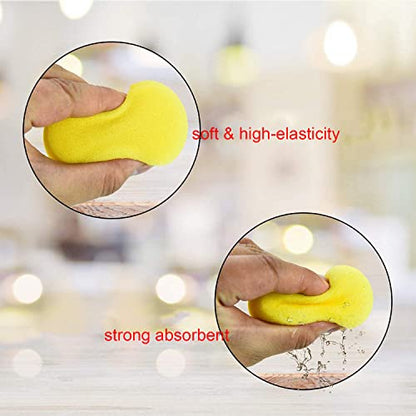 Penta Angel Paint Sponges Applicator 10Pcs Round Detail Foam Sponges for Painting Car Waxing Art & Craft DIY (Yellow) - color: Yellow