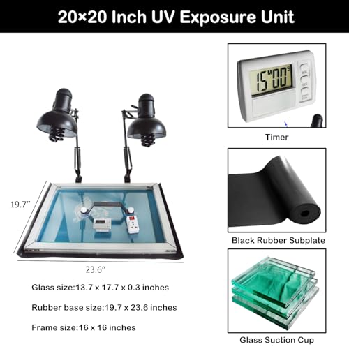 HayWHNKN 3 Color 4 Station Silk Screen Printing Kit Machine Press Printer for T-Shirt Circuit Board with Flash Dryer UV Exposure Unit